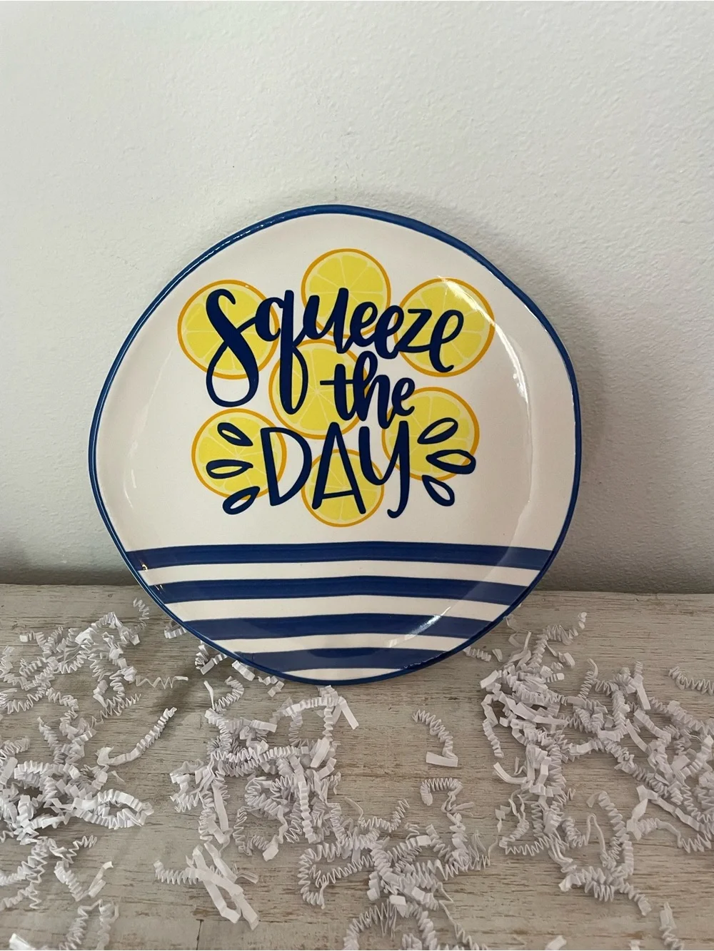 Squeeze the Day Decorative Lemon Plate - Ceramic